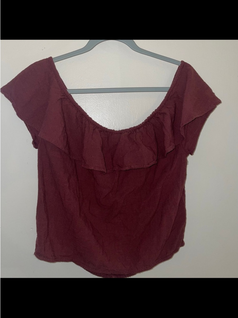 Roxy 💮 Off-Shoulder Ruffle Button Front Top - large - Picture 4 of 5